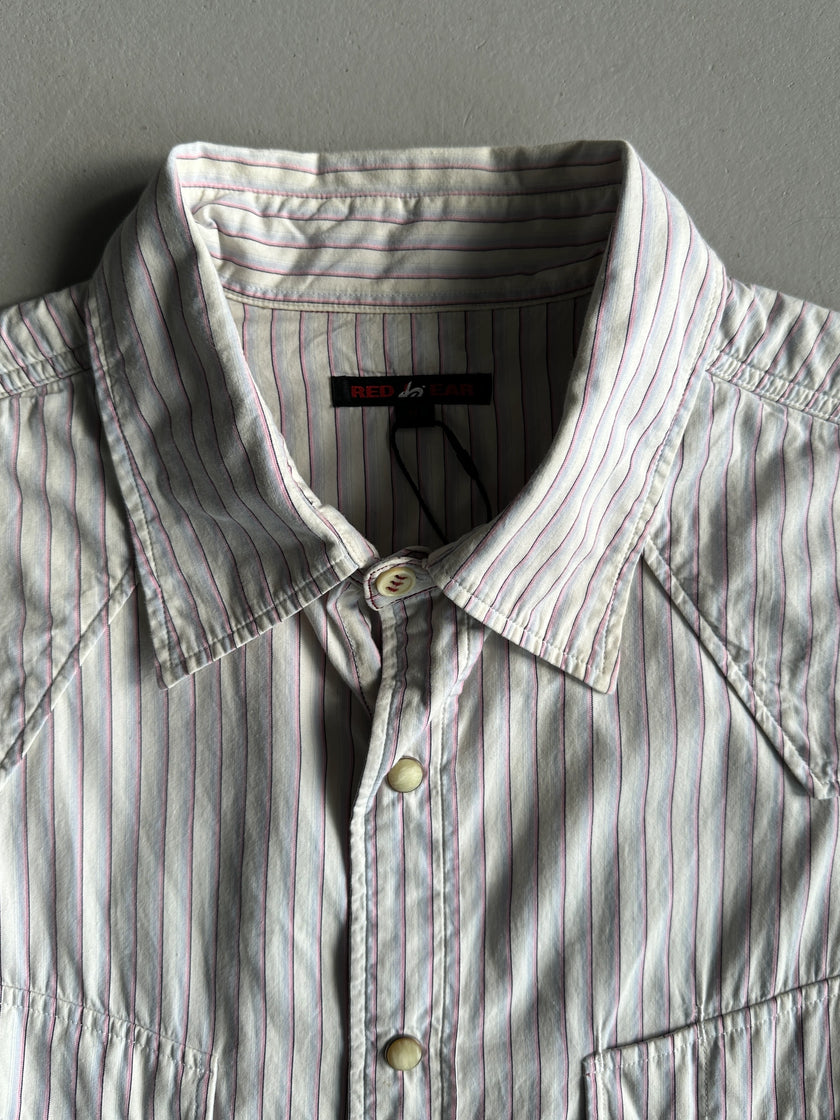 PAUL SMITH RED EAR - 1990s PINSTRIPED WESTERN SHIRT