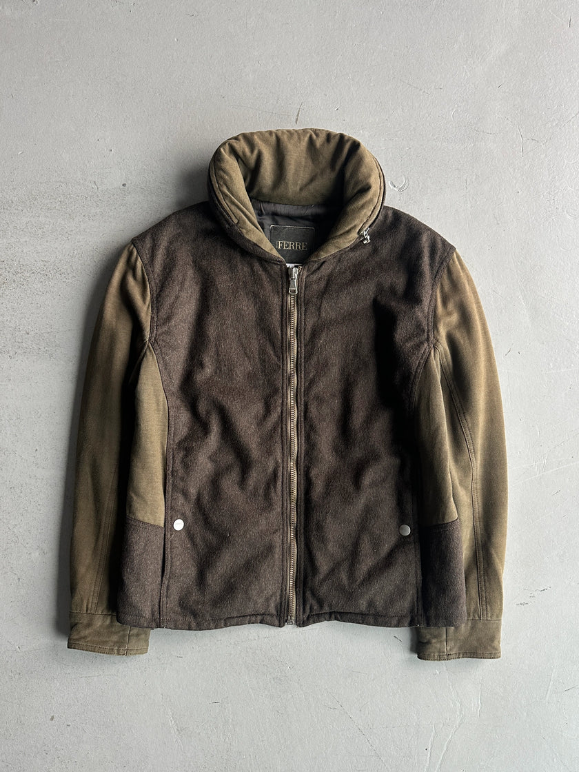 GIANFRANCO FERRÉ - 1990s CUSHIONED COLLAR WOOL JACKET