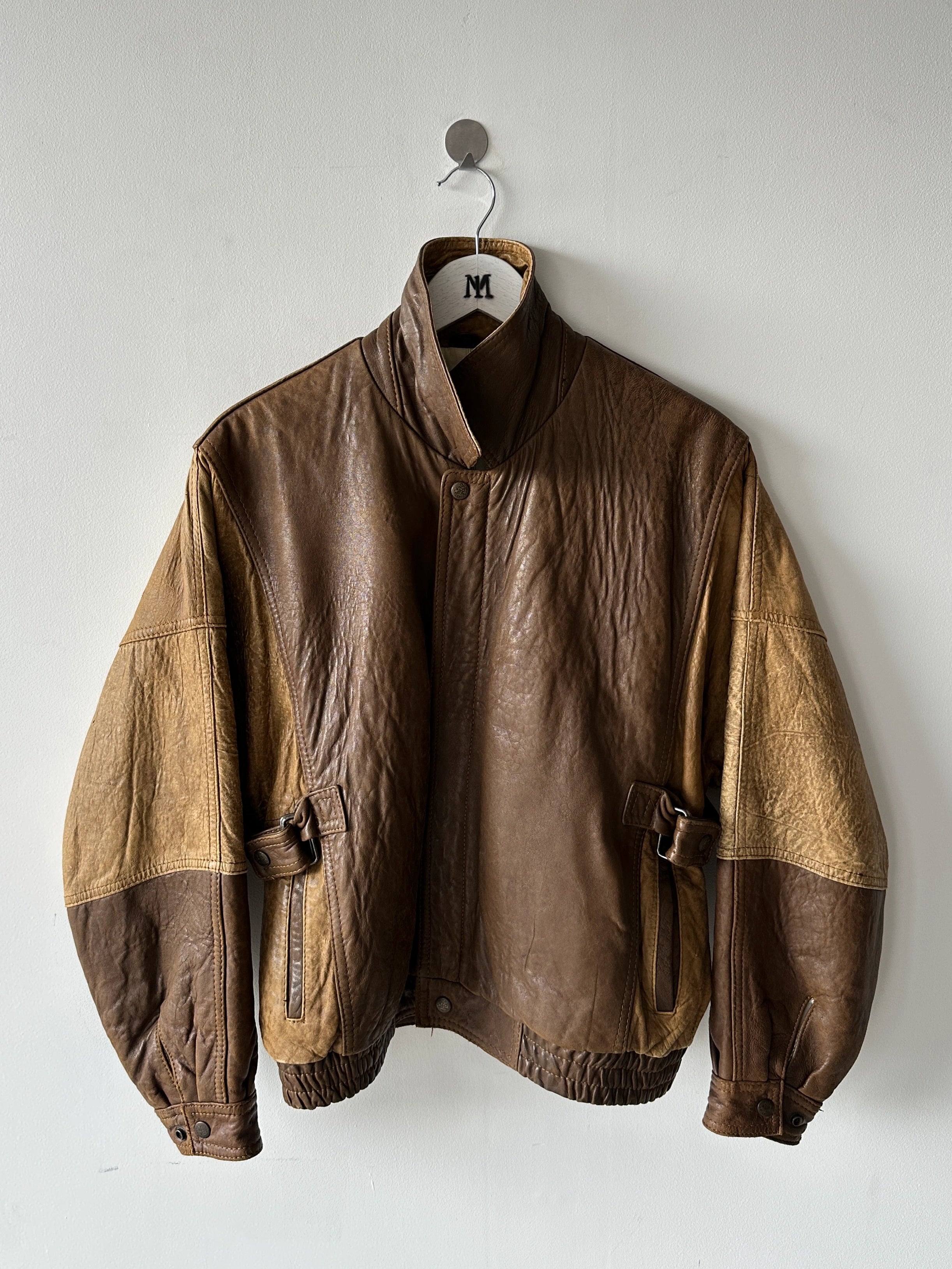 VALENTINO - early 1980s LEATHER BOMBER JACKET