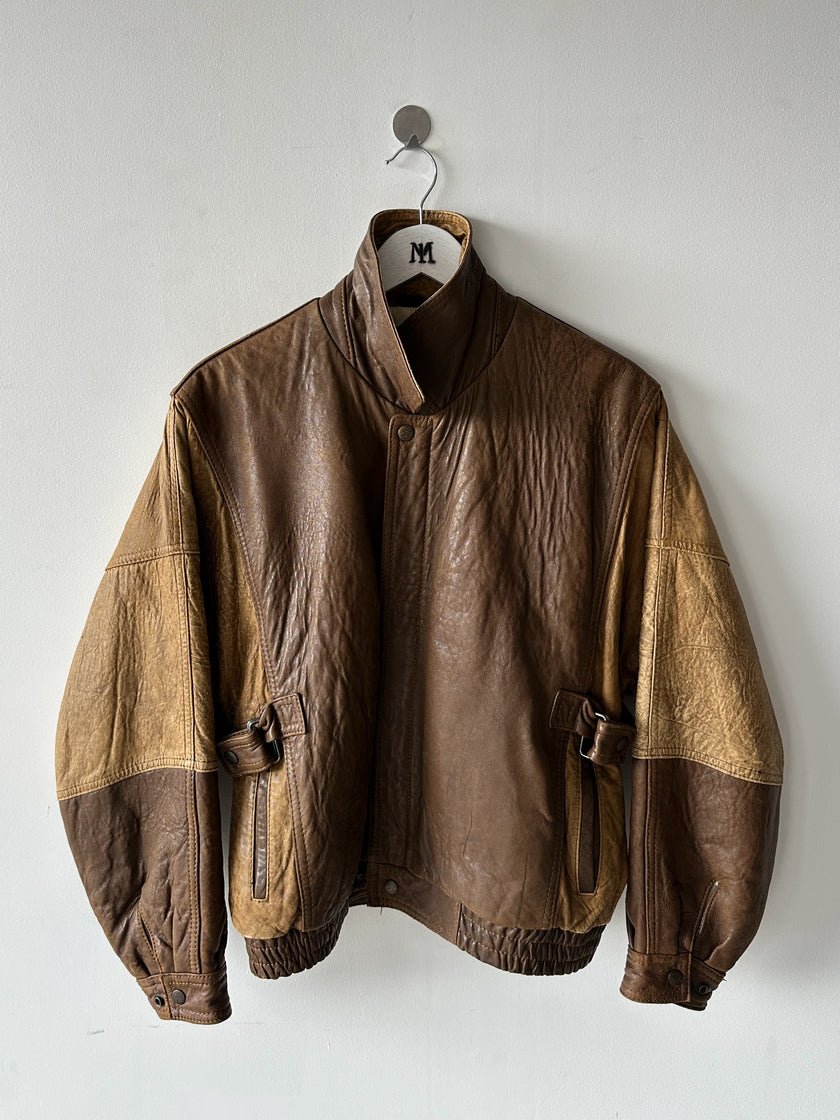 VALENTINO - early 1980s LEATHER BOMBER JACKET