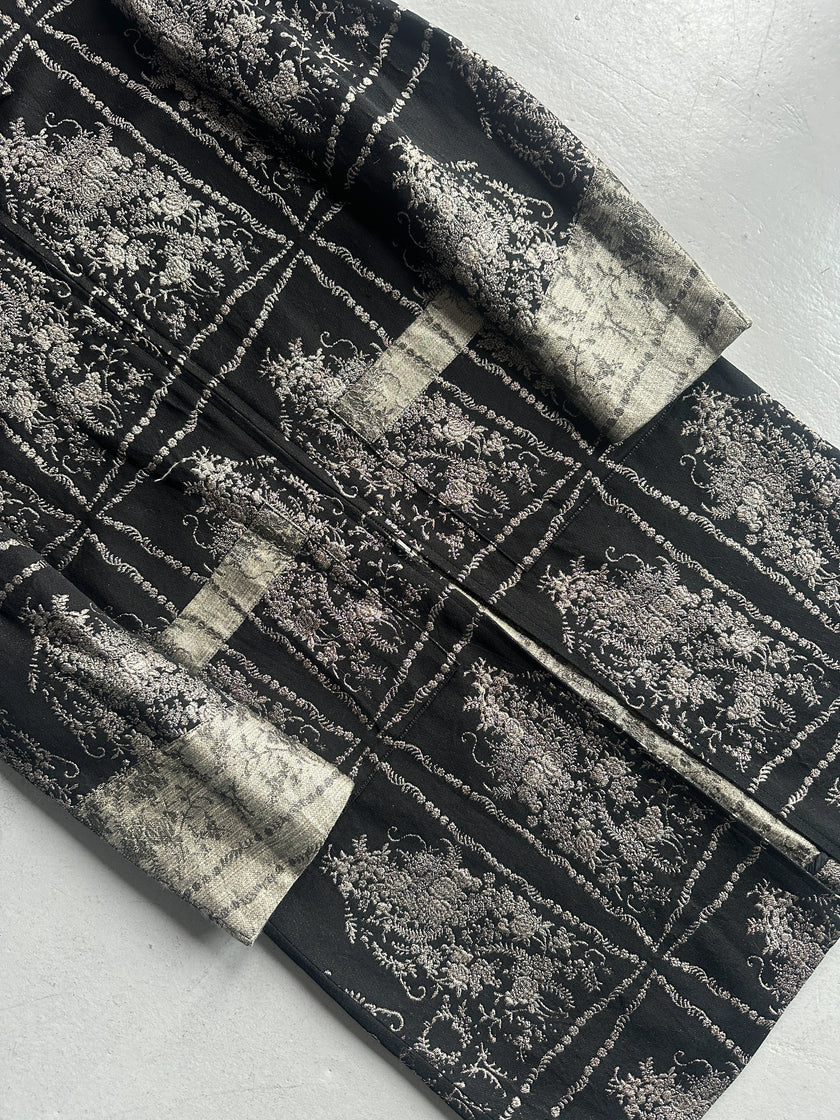 DRIES VAN NOTEN - 2000s METALLIC JACQUARD FLORAL COAT