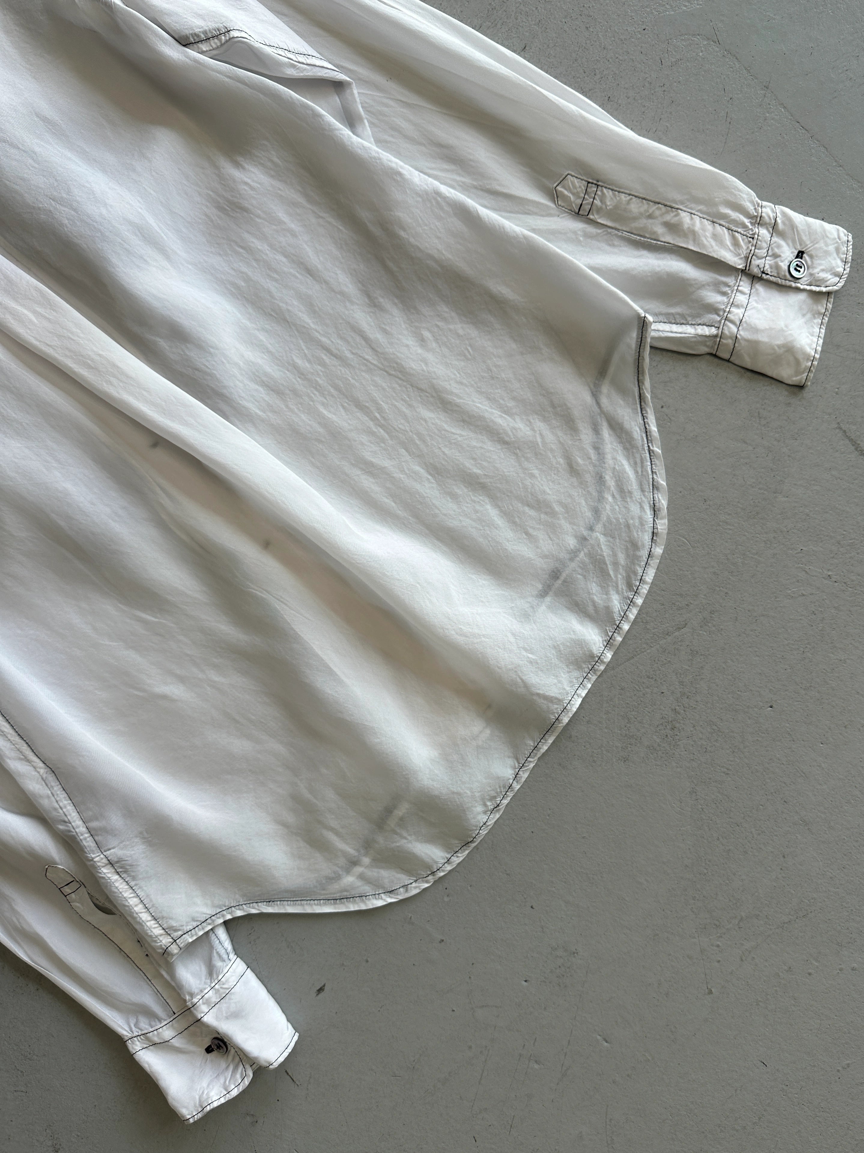 COMME DES GARÇONS - A/W 2010 RUFLLED FRONT SILKY LONG SLEEVE SHIRT