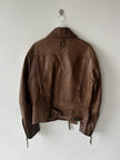 GIANFRANCO FERRÉ - early 2000s ASYMMETRICAL FRONT LEATHER BIKER JACKET