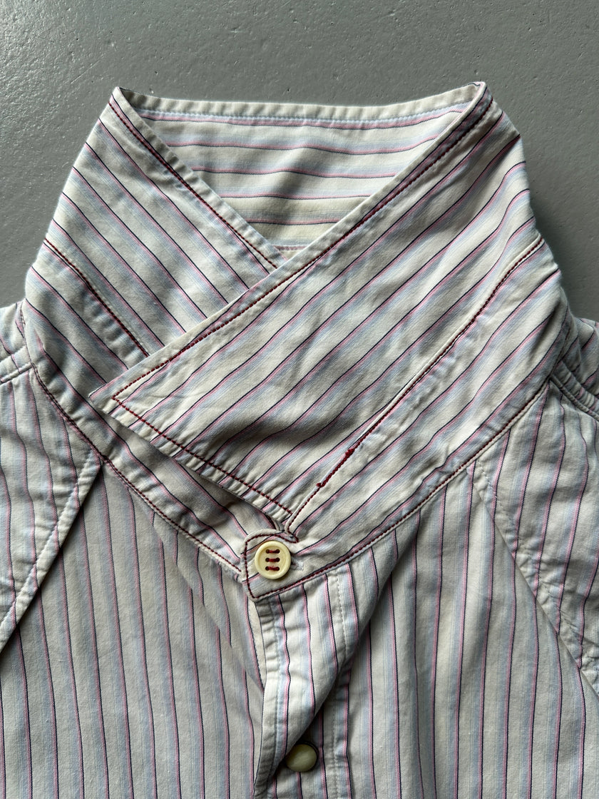 PAUL SMITH RED EAR - 1990s PINSTRIPED WESTERN SHIRT