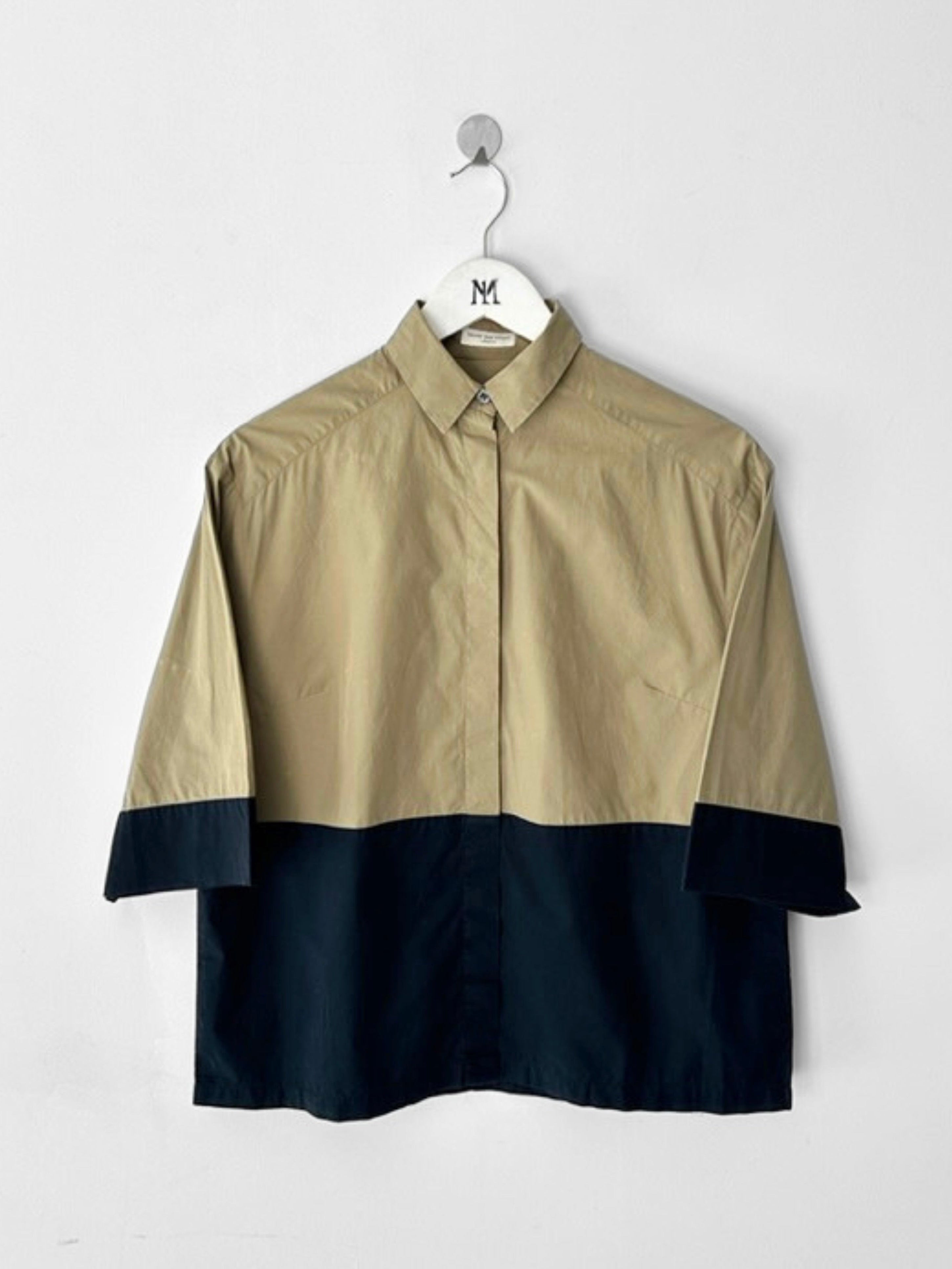 DRIES VAN NOTEN - 2010s COLOUR BLOCK BOXY FIT SHIRT