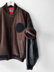 MICHIKO KOSHINO - 1990s BOMBER JACKET WITH CONTRASTING SLEEVE AND DETACHABLE POUCH POCKET