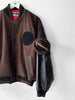 MICHIKO KOSHINO - 1990s BOMBER JACKET WITH CONTRASTING SLEEVE AND DETACHABLE POUCH POCKET