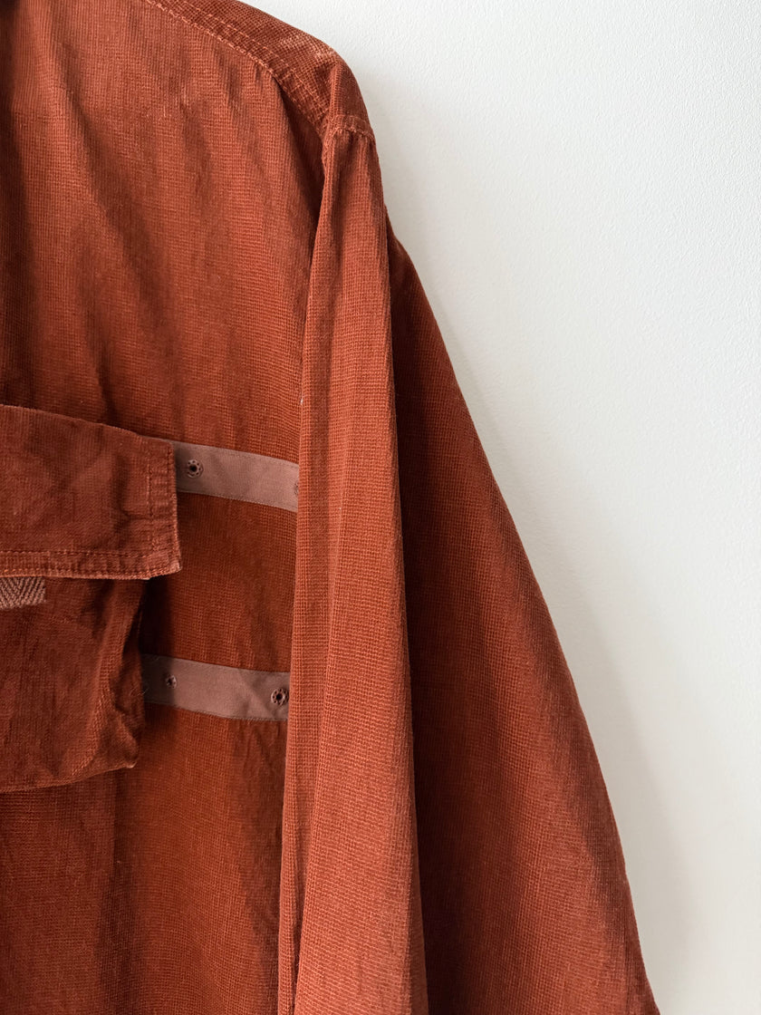 ISSEY MIYAKE HAI - 1980s CORDUROY SHIRT WITH DETACHABLE POUCH POCKETS
