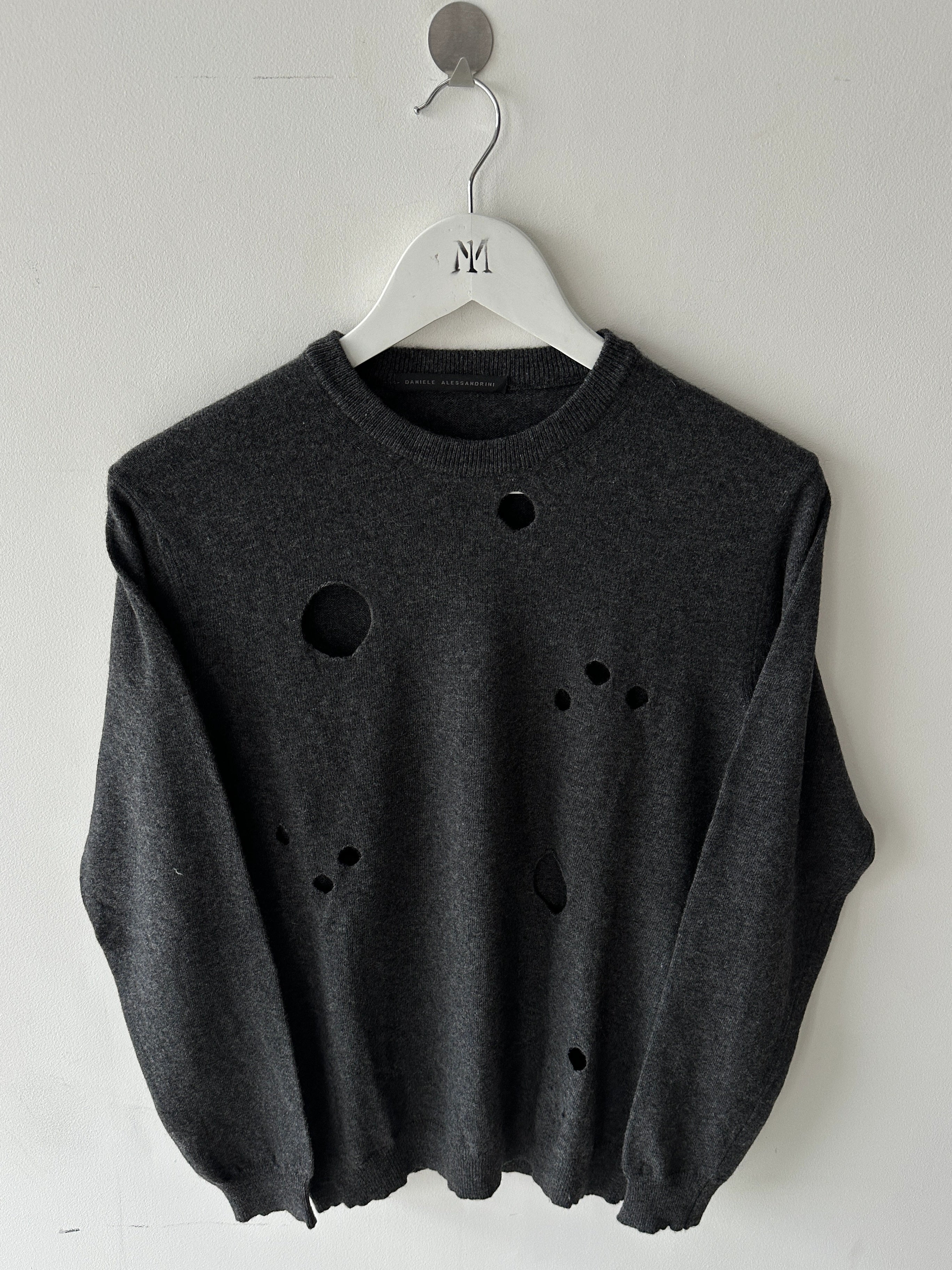 DANIELE ALESSANDRINI - 2000s CREWNECK JUMPER WITH CUT OUTS FRONT