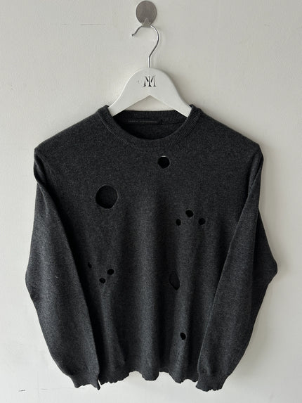 DANIELE ALESSANDRINI - 2000s CREWNECK JUMPER WITH CUT OUTS FRONT