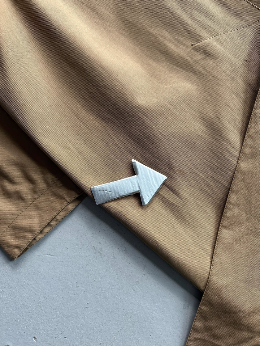 HERMÈS - 1970s MANDARIN COLLAR TRENCH COAT