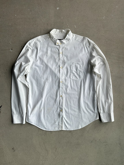 NEIL BARRETT - 2000s FRAYED COLLAR LONG SLEEVE SHIRT