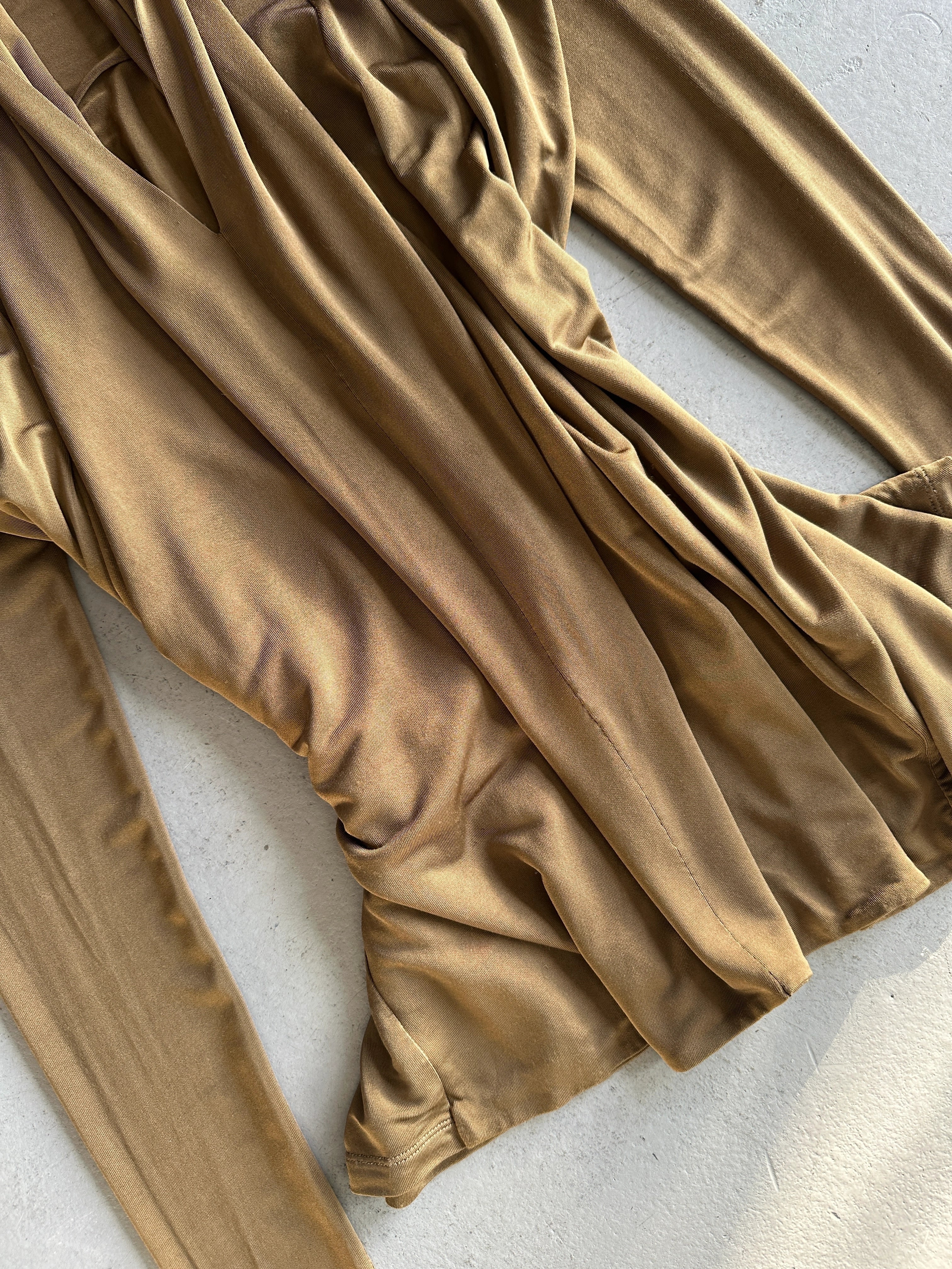 JEAN PAUL GAULTIER SOLEIL - 1990s STRETCH LONG SLEEVE TOP WITH BONDAGE STRAPS AT BACK