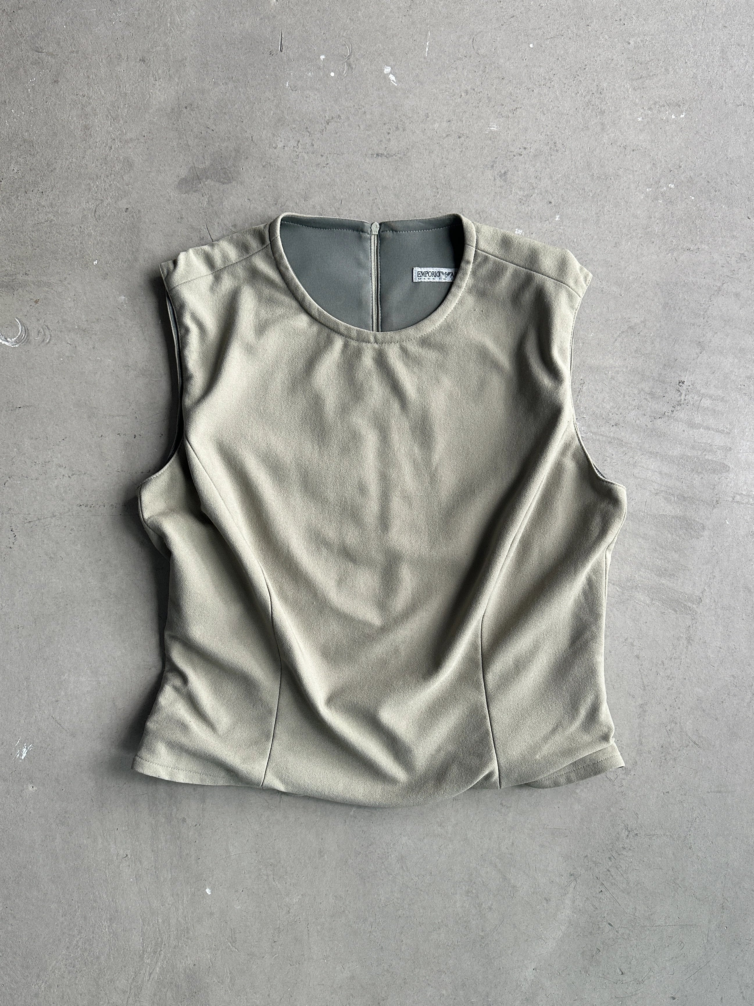 EMPORIO ARMANI - 1990s ZIPPED BACK VEST TOP