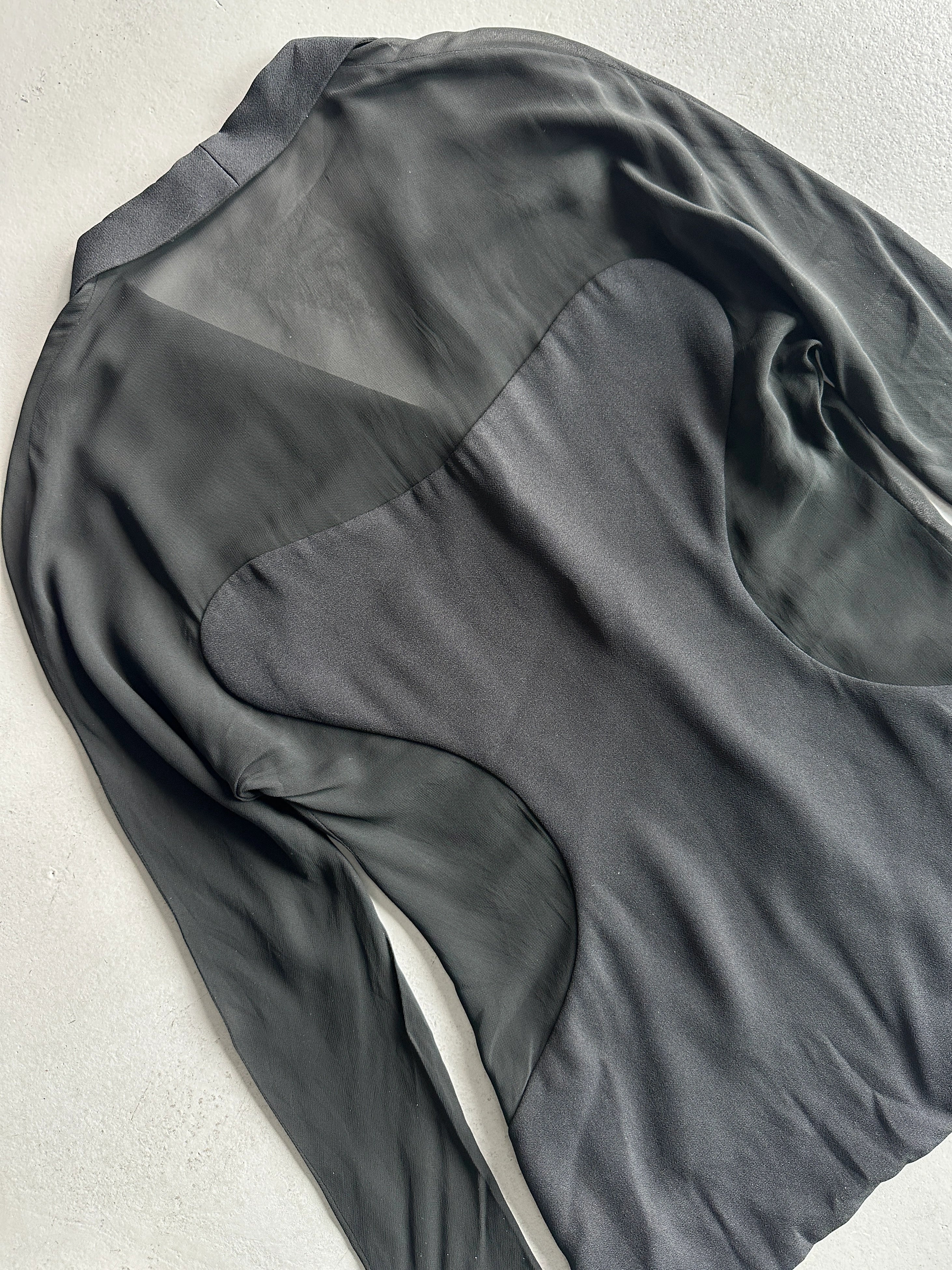 SYBILLA - 1990s PANELED SHEER BUTTONED BLOUSE