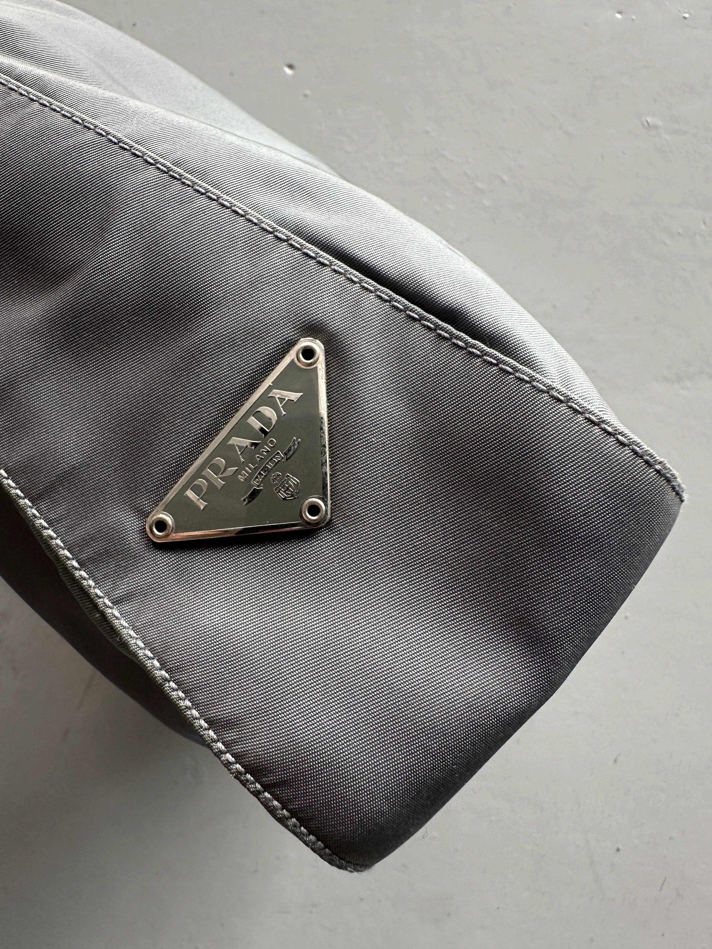 PRADA - S/S 1998 PLEXI HANDLE NYLON SHOULDER BAG