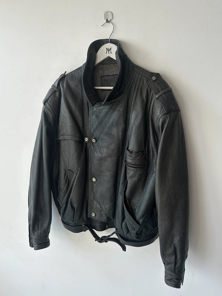 LES MILLÉSIMES DE MARITHÉ & FRANÇOIS GIRBAUD - early 1990s LEATHER BOMBER JACKET