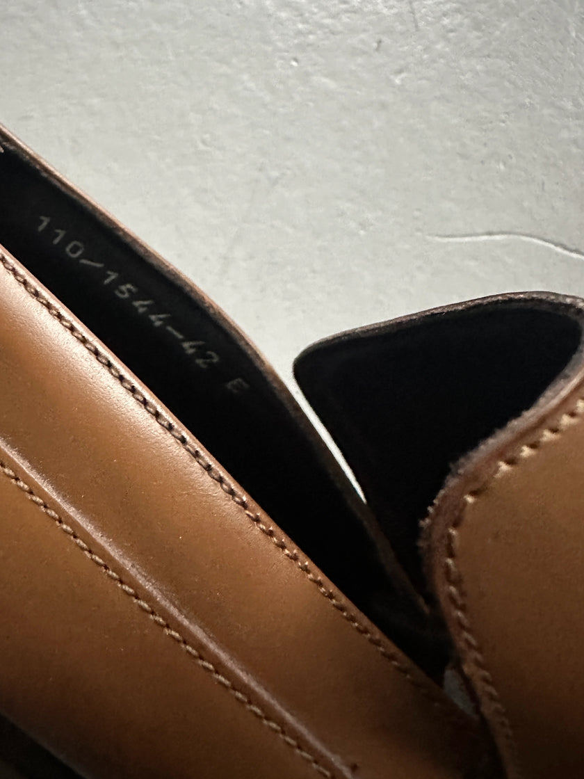 GUCCI - 1990s SQUARE TOE LEATHER LOAFERS