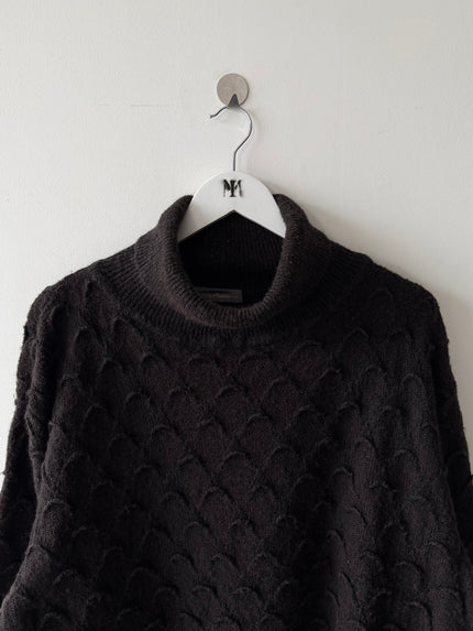 ISSEY MIYAKE - early 1980s 3D CUT OUT KNIT TURTLENECK JUMPER