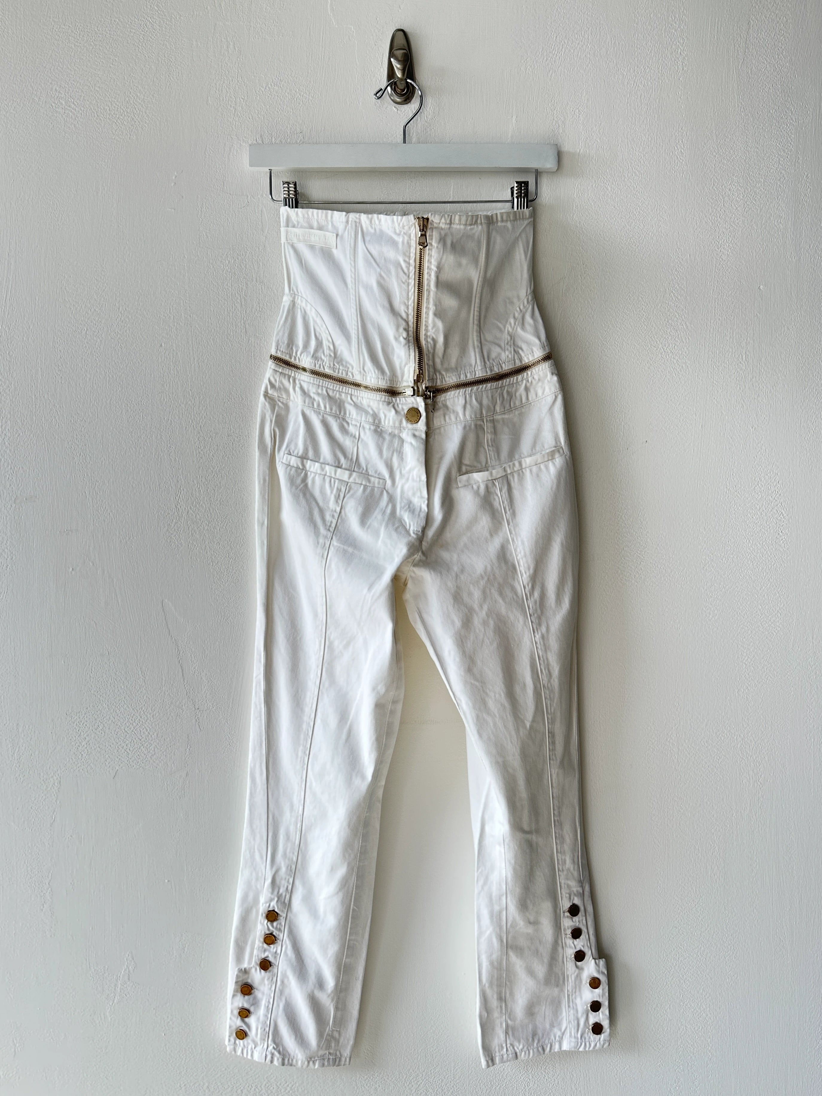 JIMMY TAVERNITI - 1990s CROPPED TROUSERS WITH ZIP OFF WAIST PANEL