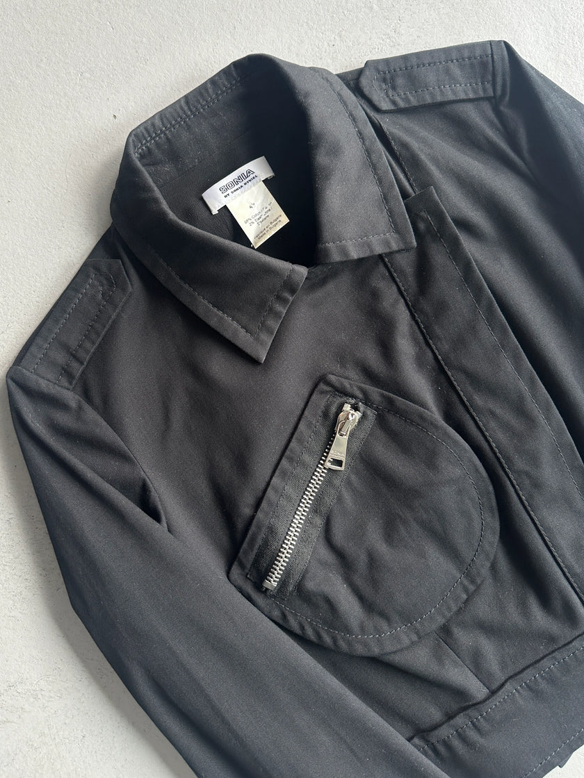 SONIA RYKIEL - 1990s CROPPED FIT ASYMMETRICAL JACKET