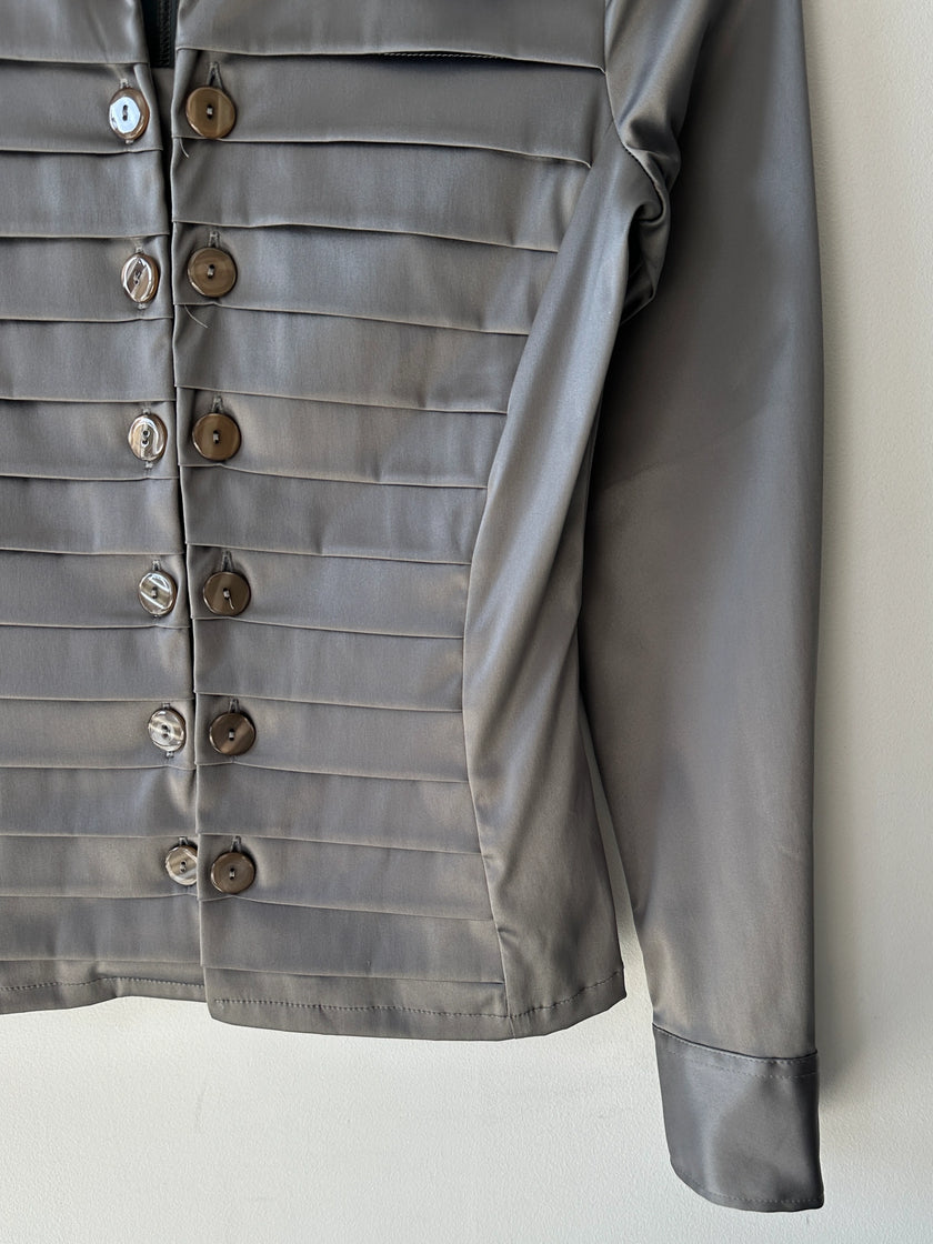 ITALIAN LABEL 1990 SATIN BUTTONED BLOUSE