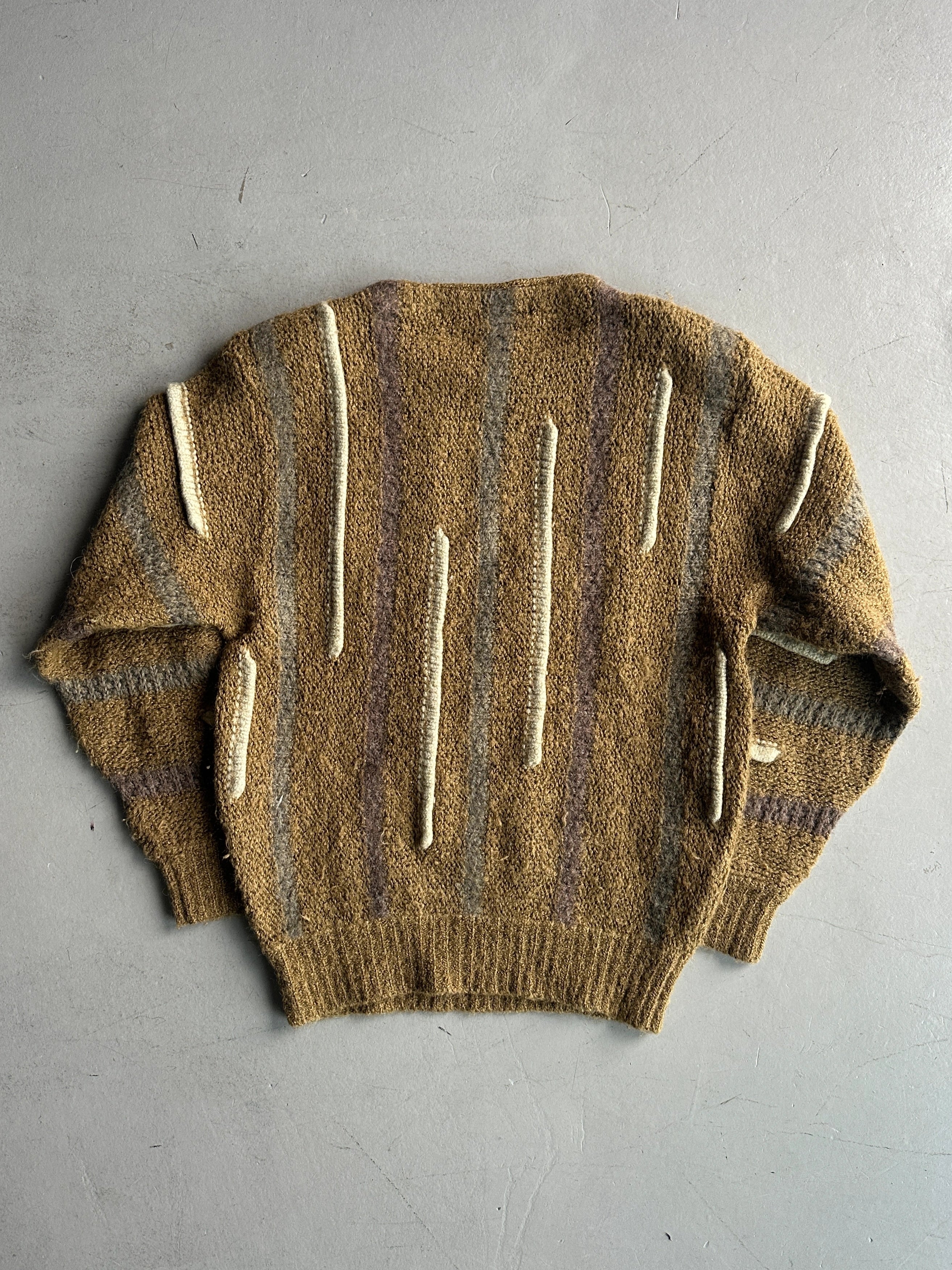 ISSEY MIYAKE - early 1980s 3D KNIT JUMPER WITH PADDED SHOULDERS