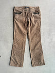 DOLCE & GABBANA - 1990s CORDUROY STRAIGHT LEG TROUSERS WITH LEATHER DETAILS