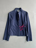 EMPORIO ARMANI - 1980s BLAZER WITH CONTRASTING PINK LACE SIDE CLOSURE