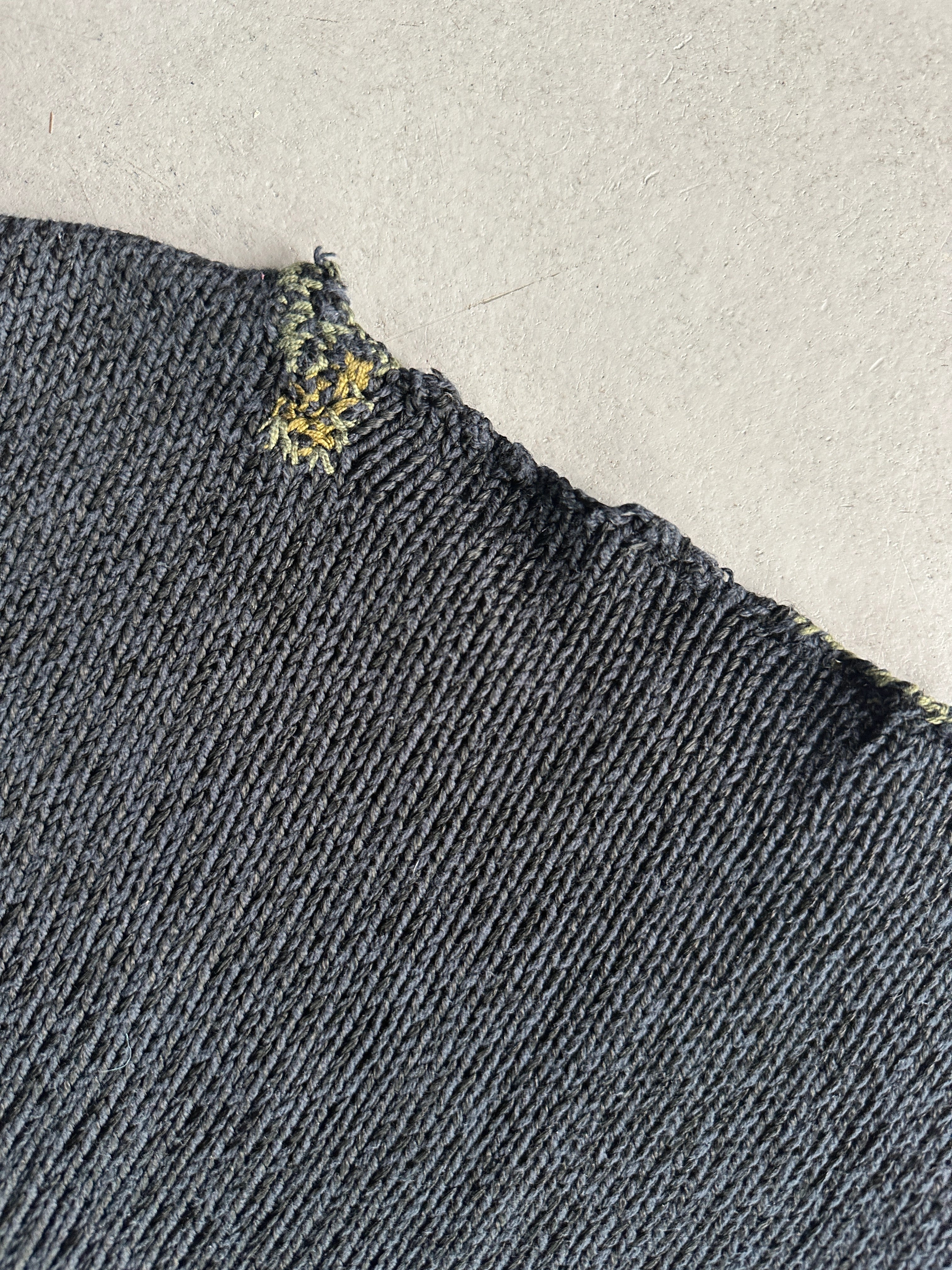 ICEBERG BY J.C. DE CASTELBAJAC - 1980s DISTRESSED COLLAR KNIT JUMPER