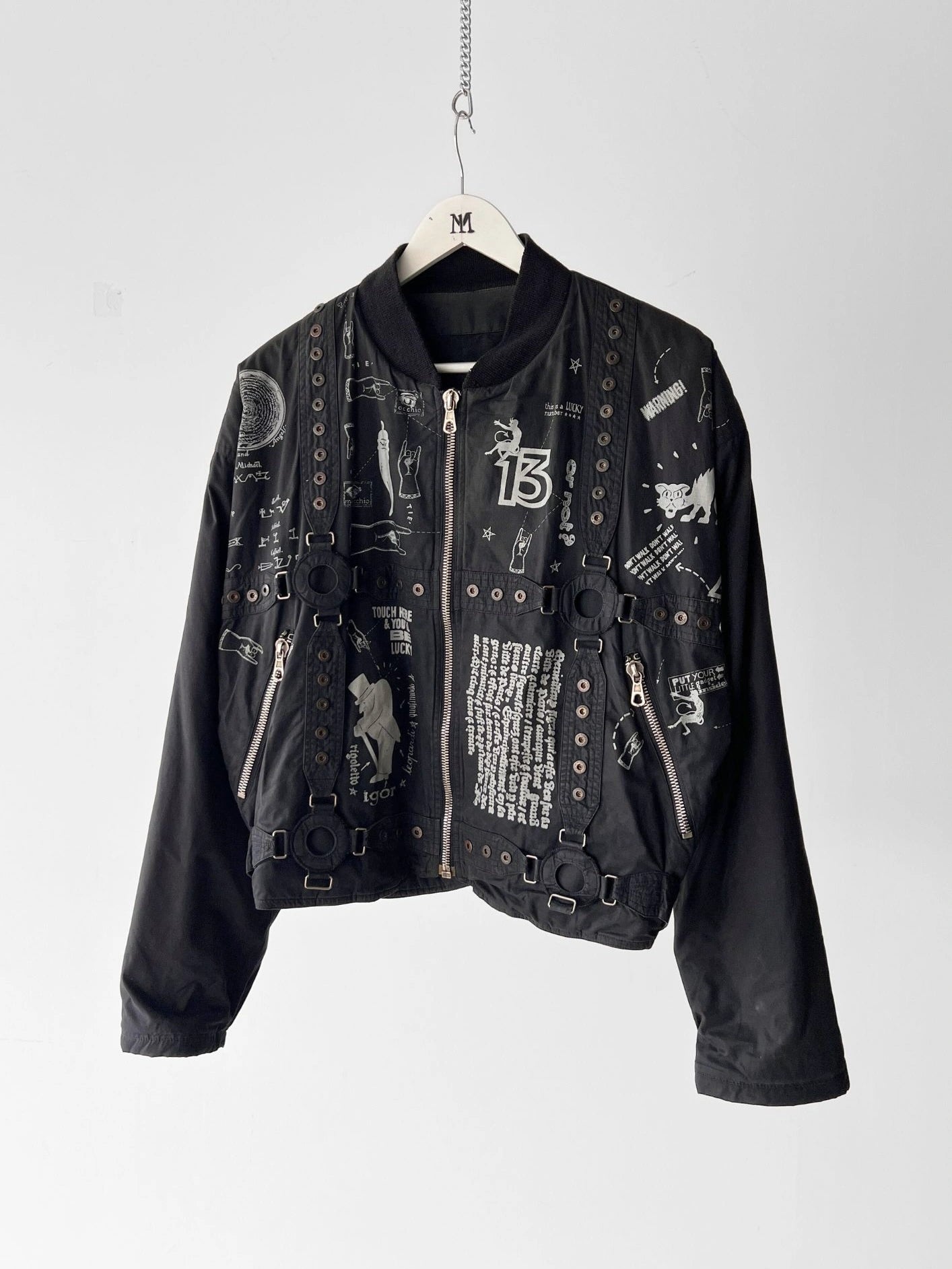 CALUGI E GIANNELLI 1980s LUCKY SYMBOLS BOMBER JACKET