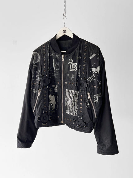 CALUGI E GIANNELLI 1980s LUCKY SYMBOLS BOMBER JACKET
