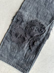 ISSEY MIYAKE MEN - 2011 BLACK JEANS TROUSERS WITH RAW APPLIQUÉS