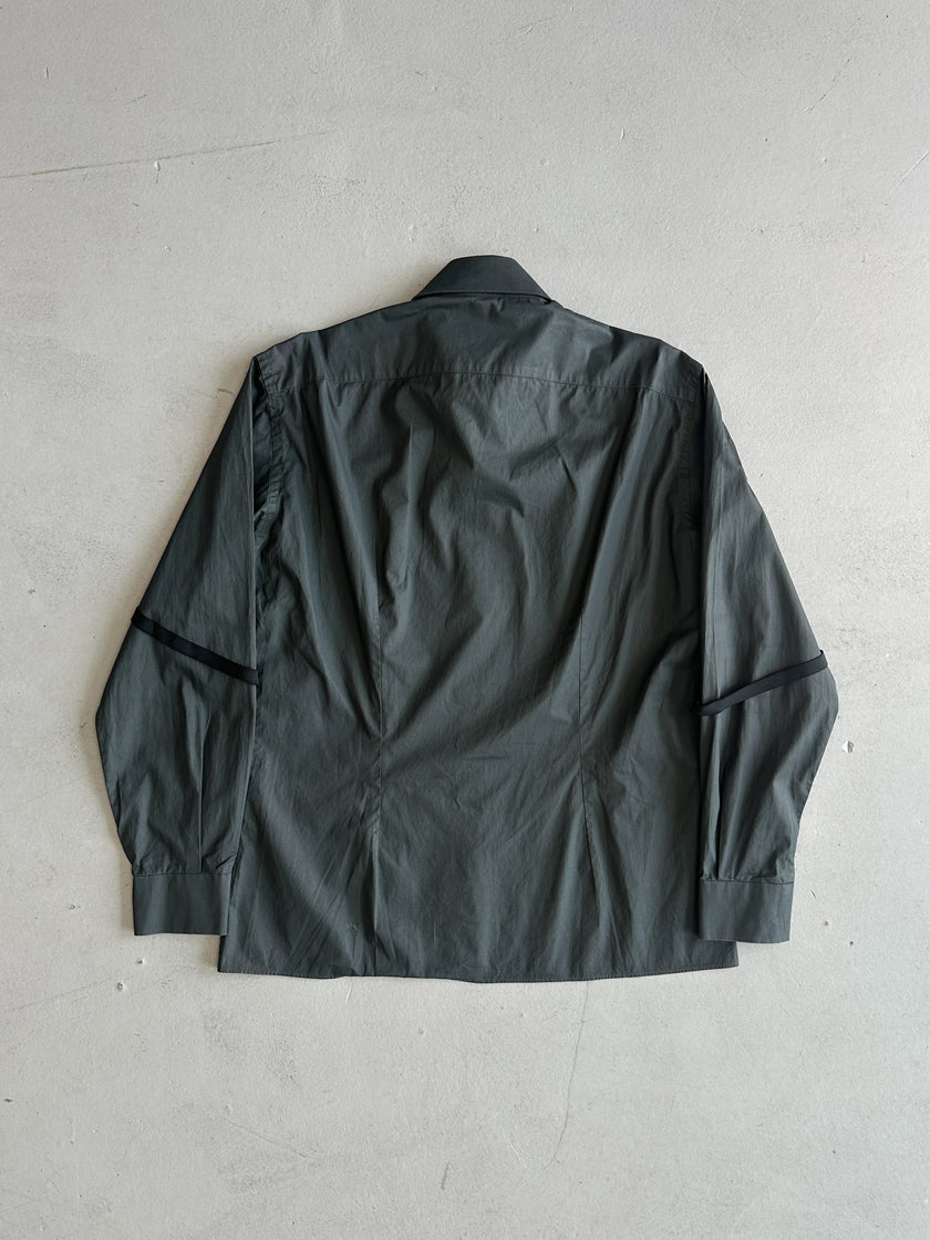 PRADA - F/W 1999 COATED COTTON BONDAGE SLEEVE SHIRT