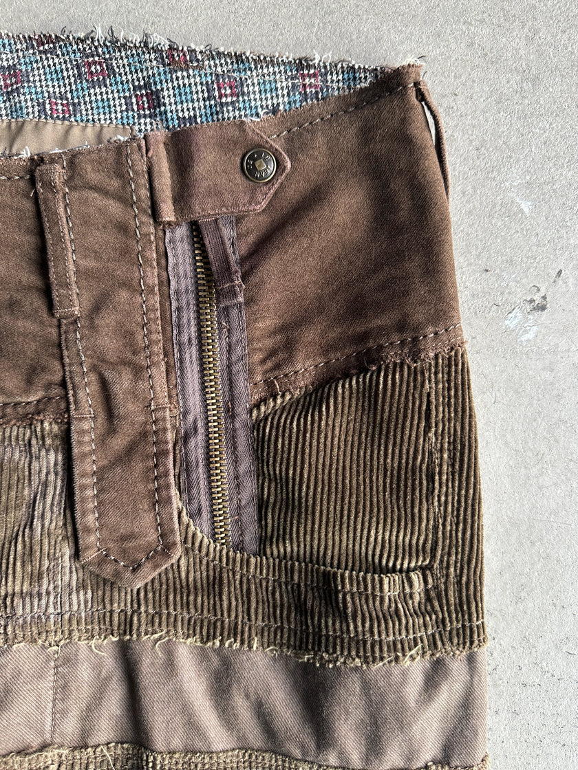 MARITHÉ + FRANÇOIS GIRBAUD - 2000s CORDUROY CARGO TROUSERS WITH SIDE ZIP