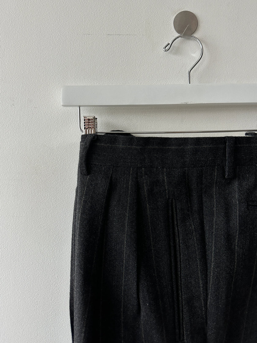 GIORGIO ARMANI - 1990s PINSTRIPED SUIT WITH FRONT PLEATS TROUSERS