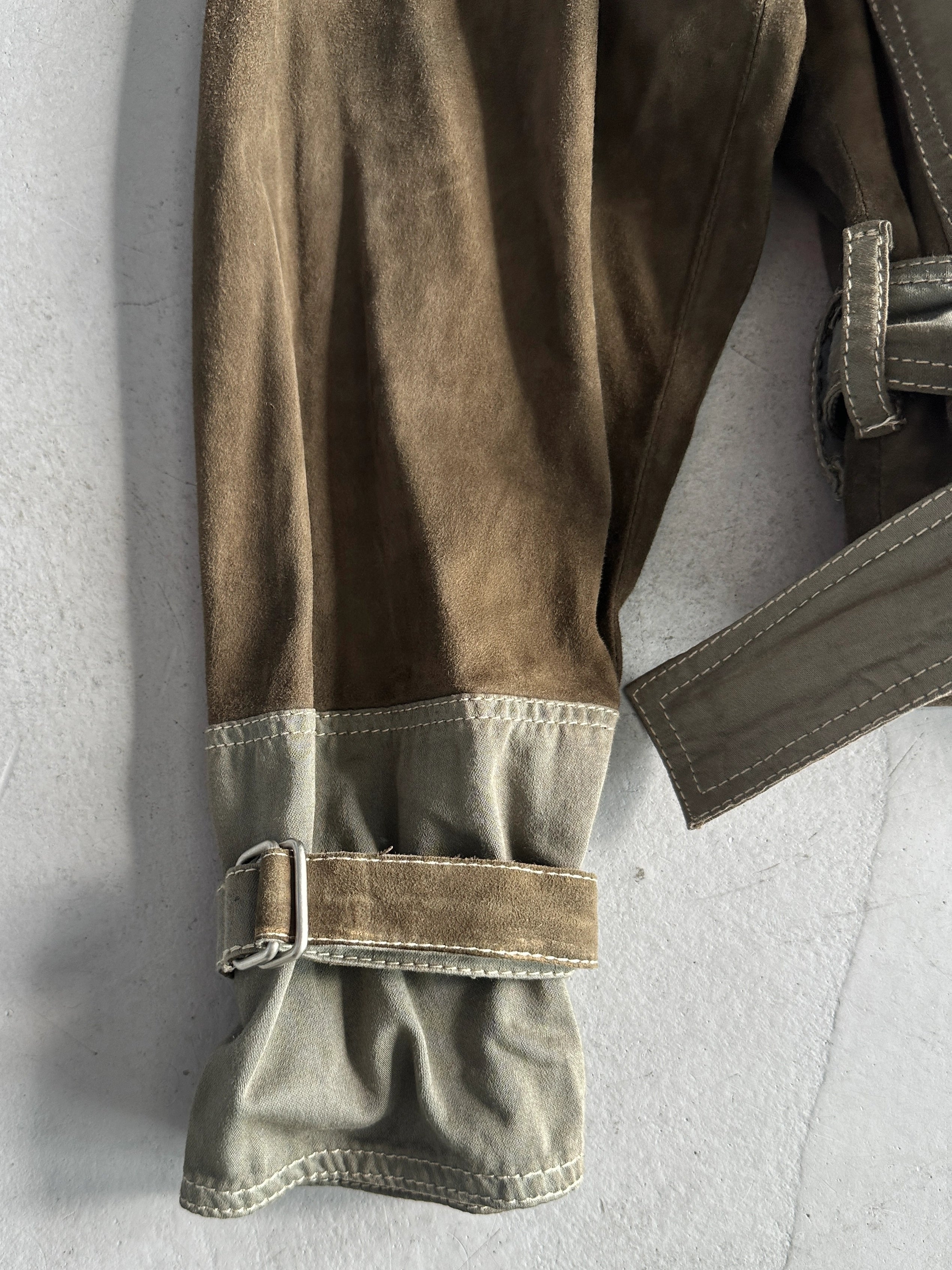 1990s CROP FIT BELTED SUEDE JACKET