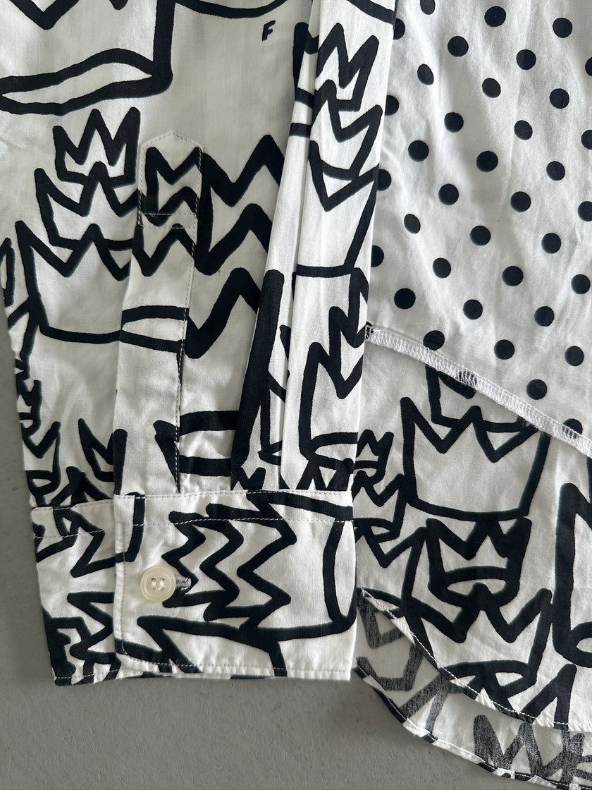 COMME DES GARÇONS - S/S 2013 POLKA DOTS FRONT PRINTED LONG SLEEVE SHIRT