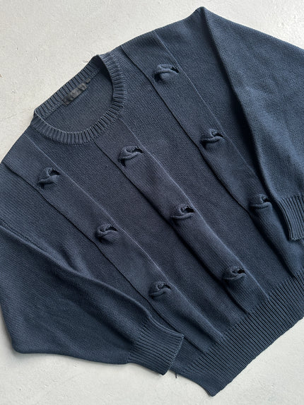 EMPORIO ARMANI - 1990s RAISED KNOT FRONT KNIT JUMPER