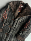 KANSAI YAMAMOTO - 1990s OVERSIZED QUILTED COAT WITH FUR COLLAR