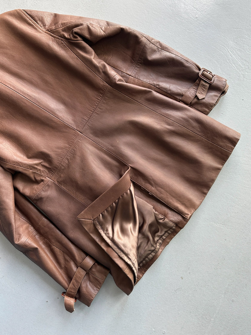 EMPORIO ARMANI - 1980s DOUBLE BREASTED LEATHER JACKET