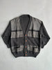 VALENTINO - 1990s PANELED WOOL CARDIGAN WITH SUEDE PATCHES