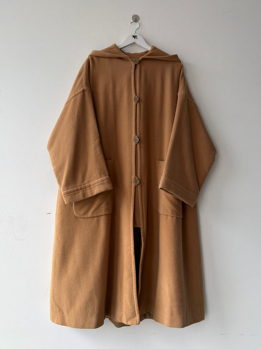 EMPORIO ARMANI - 1980s HOODED LONG CAPE COAT