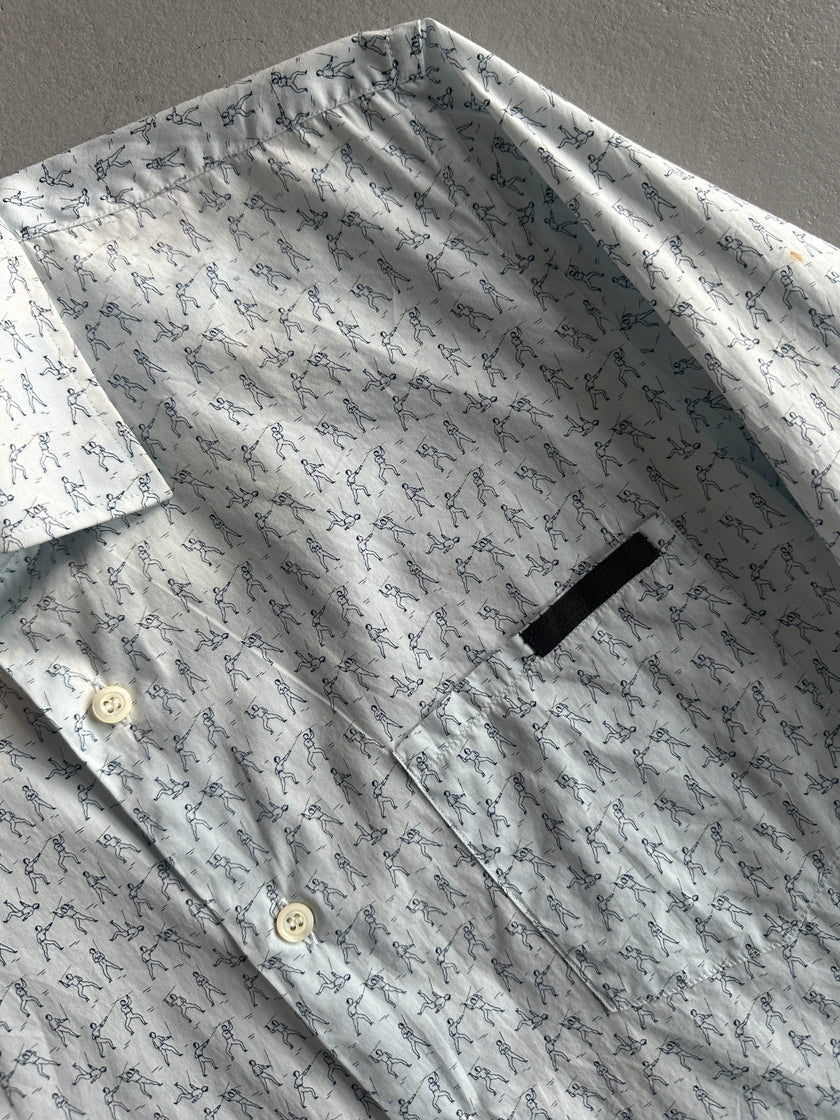 PRADA - S/S 2012 COMBAT PRINT LONG SLEEVE SHIRT