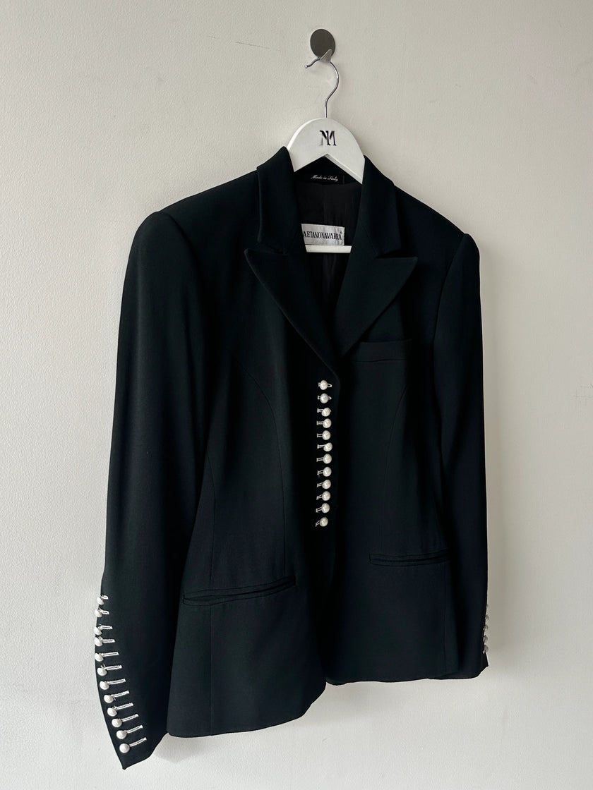 GAETANO NAVARRA - 1990s TAILORED BLAZER WITH PEARL BUTTONS