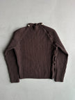 DANIELE ALESSANDRINI - 1990s RIBBED KNIT JUMPER WITH FULL ASYMMETRICAL SIDE ZIP