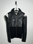 DOLCE & GABBANA - S/S 2003 2 IN 1 LEATHER JACKET WITH PANELED WAIST AND ZIP OFF SLEEVE