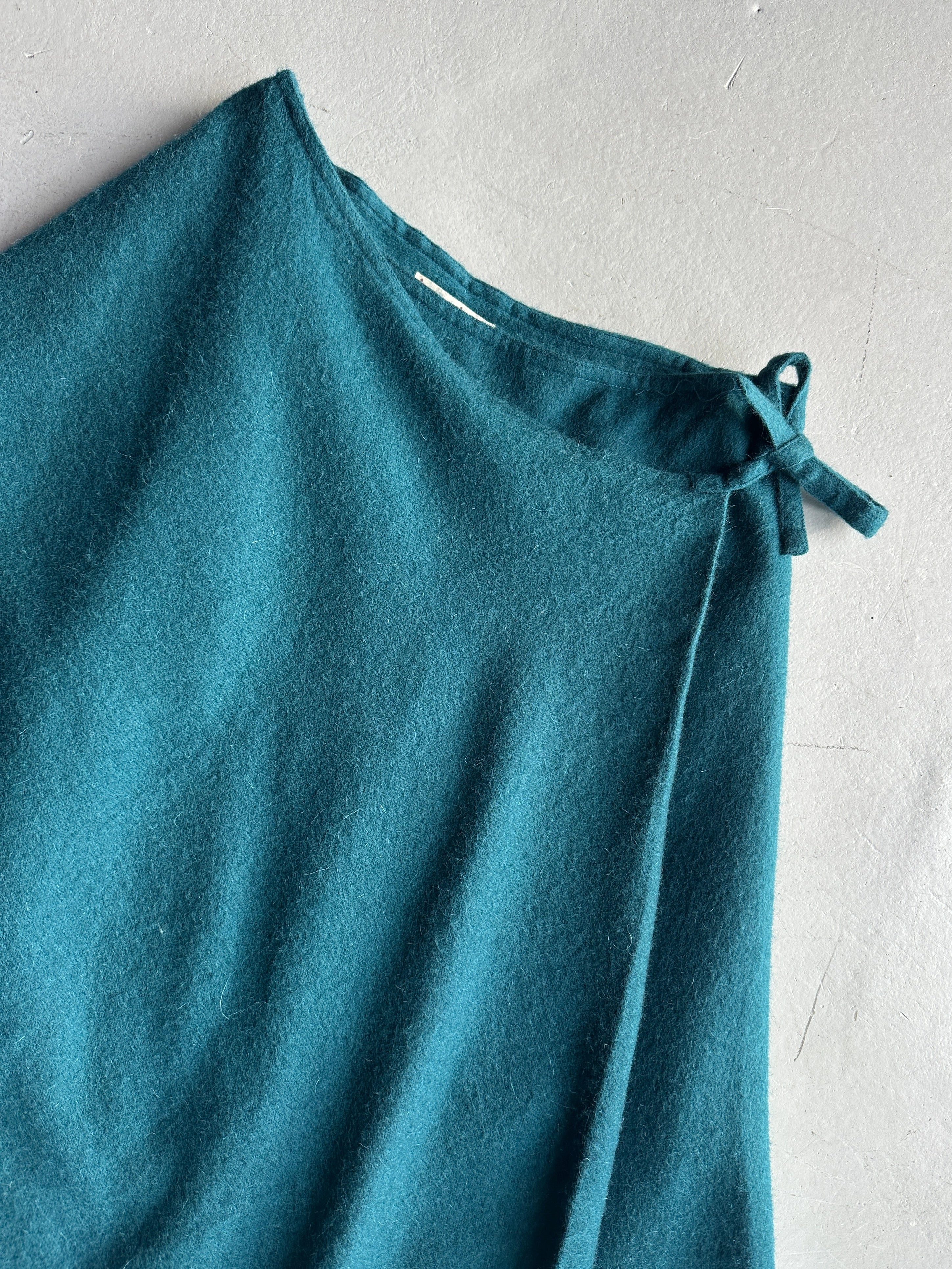 ISSEY MIYAKE -  1970s WOOL ASYMMETRIC WRAP SKIRT