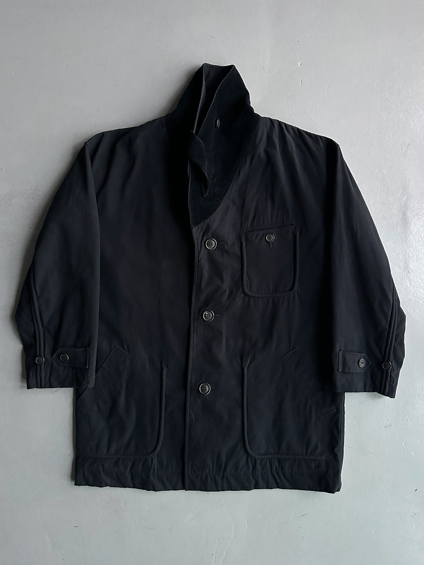 ISSEY MIYAKE - 1990s MIDI JACKET WITH CORDUROY COLLAR