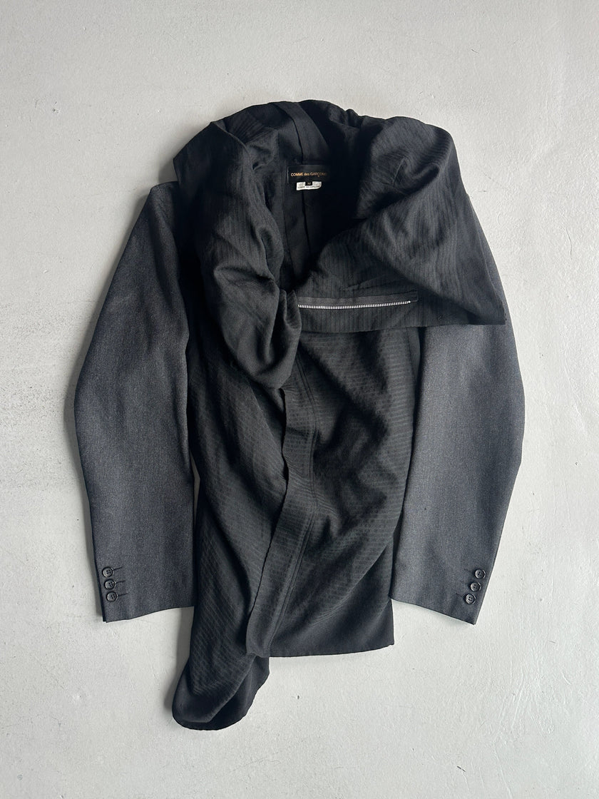 COMME DES GARÇONS - A/W 2003 ASYMMETRIC PANELED BLAZER WITH ZIP DETAIL